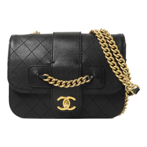 CHANEL 牛皮皮革Front Chain Flap Bag鏈帶肩背袋