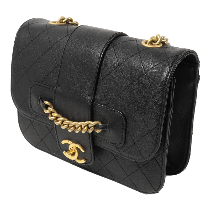 CHANEL 牛皮皮革Front Chain Flap Bag鏈帶肩背袋-2