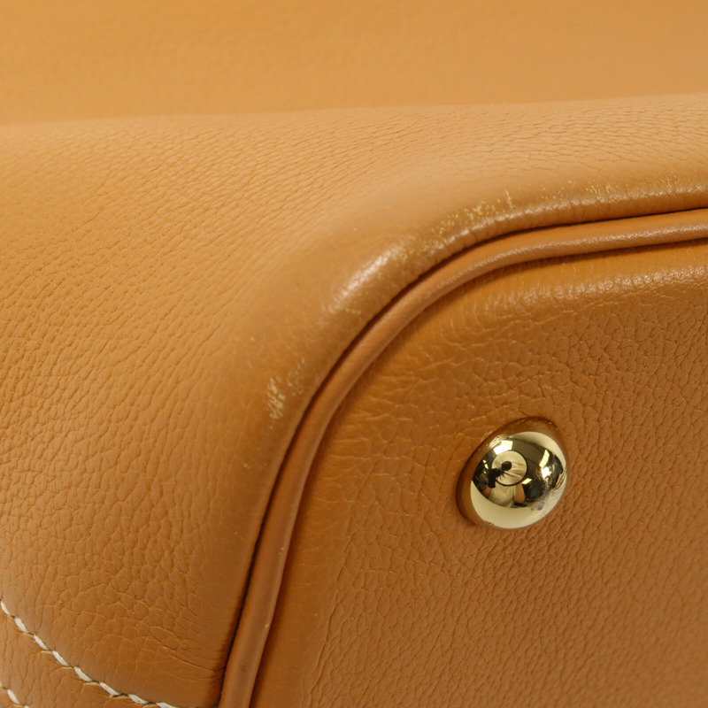 HERMES Novillo皮革Bolide 1923 30手挽肩背兩用袋Gold-10