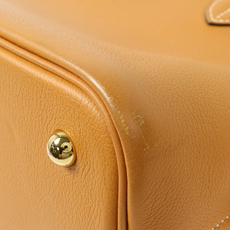 HERMES Novillo皮革Bolide 1923 30手挽肩背兩用袋Gold-11