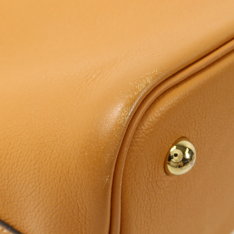 HERMES Novillo皮革Bolide 1923 30手挽肩背兩用袋Gold-12