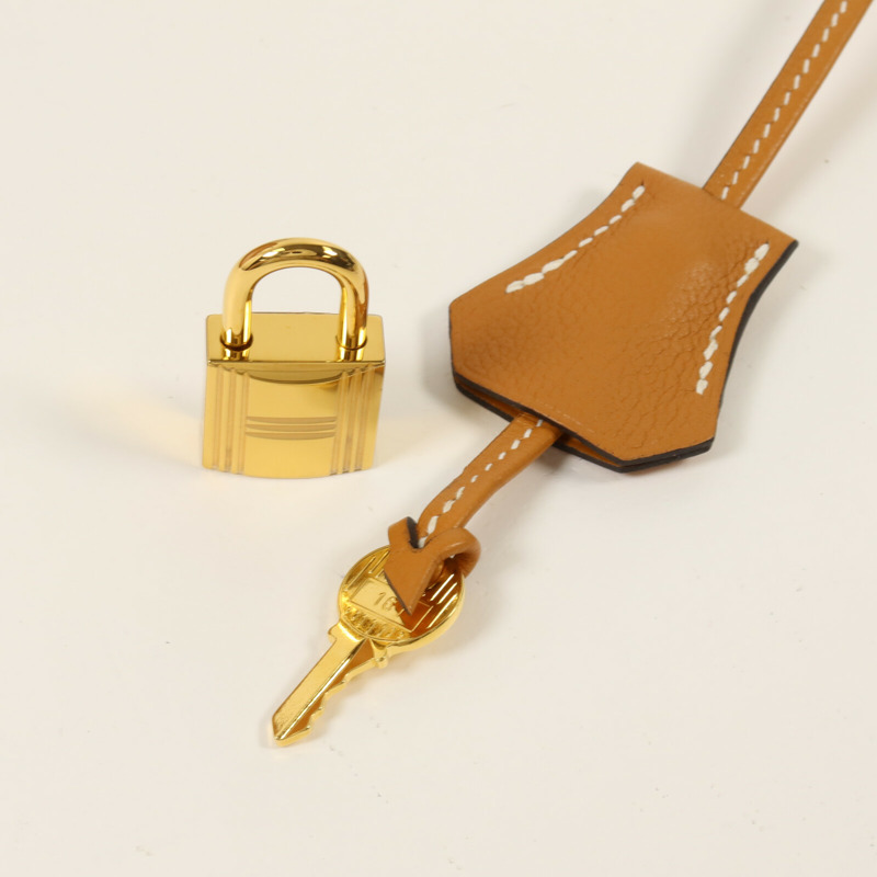 HERMES Novillo皮革Bolide 1923 30手挽肩背兩用袋Gold-14
