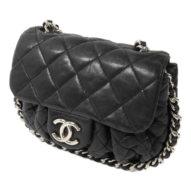 CHANEL 牛皮皮革Chain Shoulder鏈帶肩背袋-2