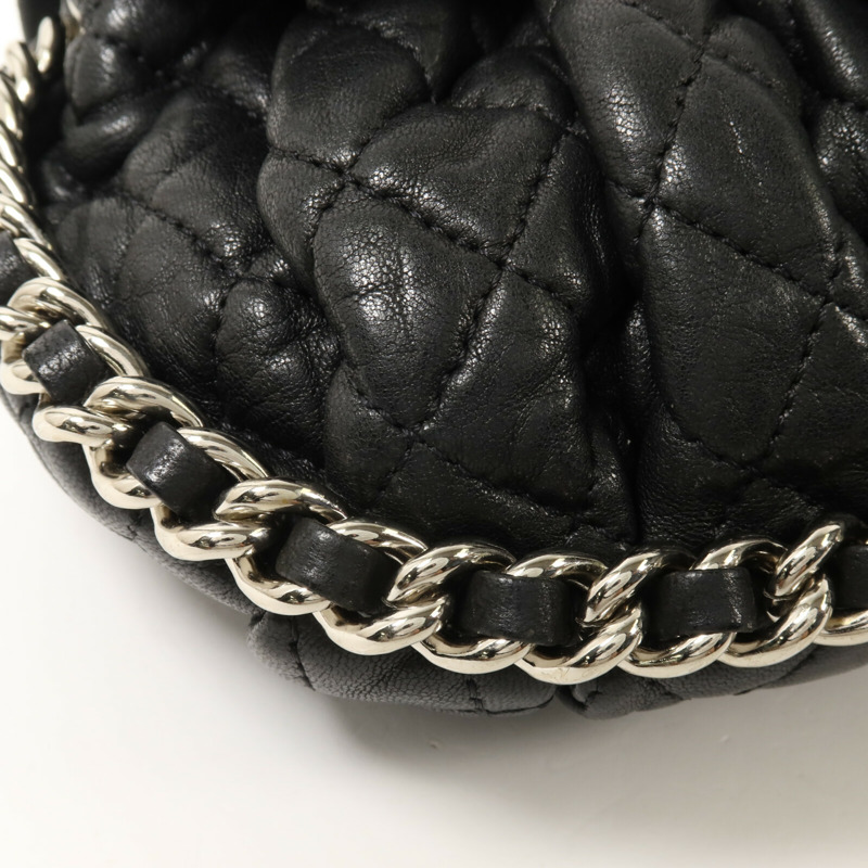 CHANEL 牛皮皮革Chain Shoulder鏈帶肩背袋-9