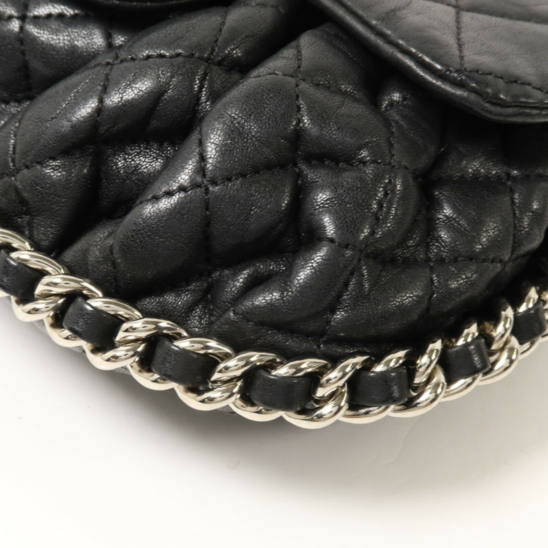 CHANEL 牛皮皮革Chain Shoulder鏈帶肩背袋-10