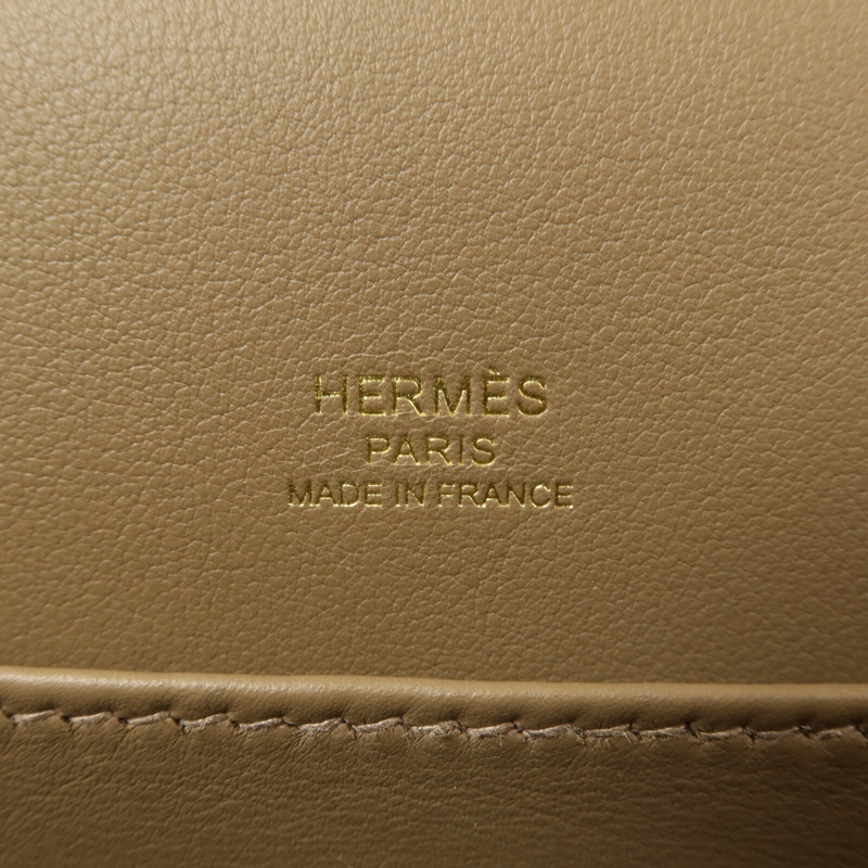 HERMES Chevre皮革Geta肩背袋Etoupe-5