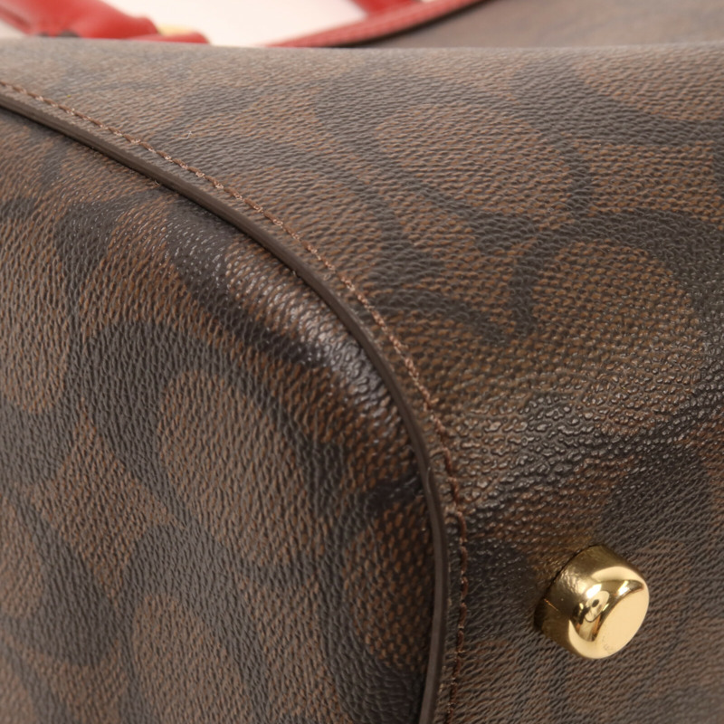 COACH 塗層帆布2 Way Shoulder手挽肩背兩用袋-11