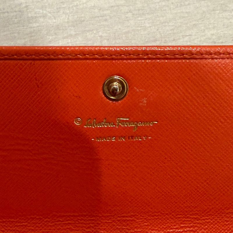 Ferragamo 橘色長夾-2