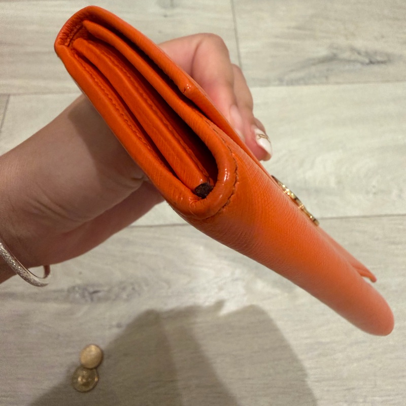 Ferragamo 橘色長夾-8
