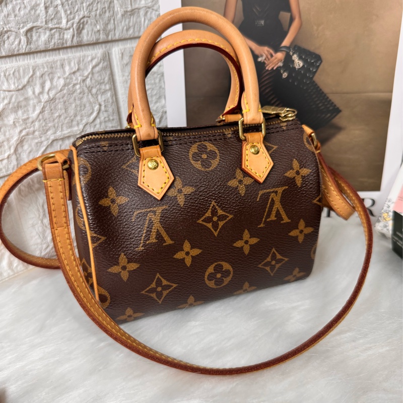 LV M61252經典NANO SPEEDY Monogram帆布印花手提/斜背包-2