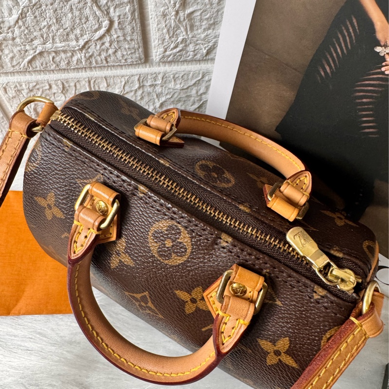 LV M61252經典NANO SPEEDY Monogram帆布印花手提/斜背包-8