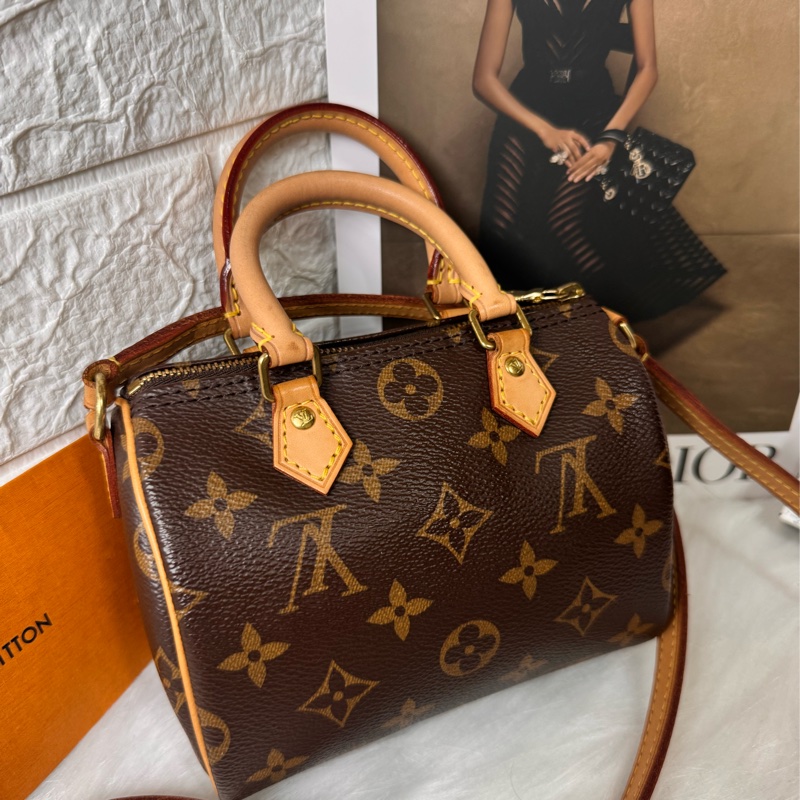 LV M61252經典NANO SPEEDY Monogram帆布印花手提/斜背包-25