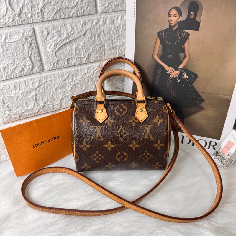 LV M61252經典NANO SPEEDY Monogram帆布印花手提/斜背包-27