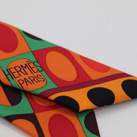 Hermès 愛馬仕 紅色 絲質 髮圈