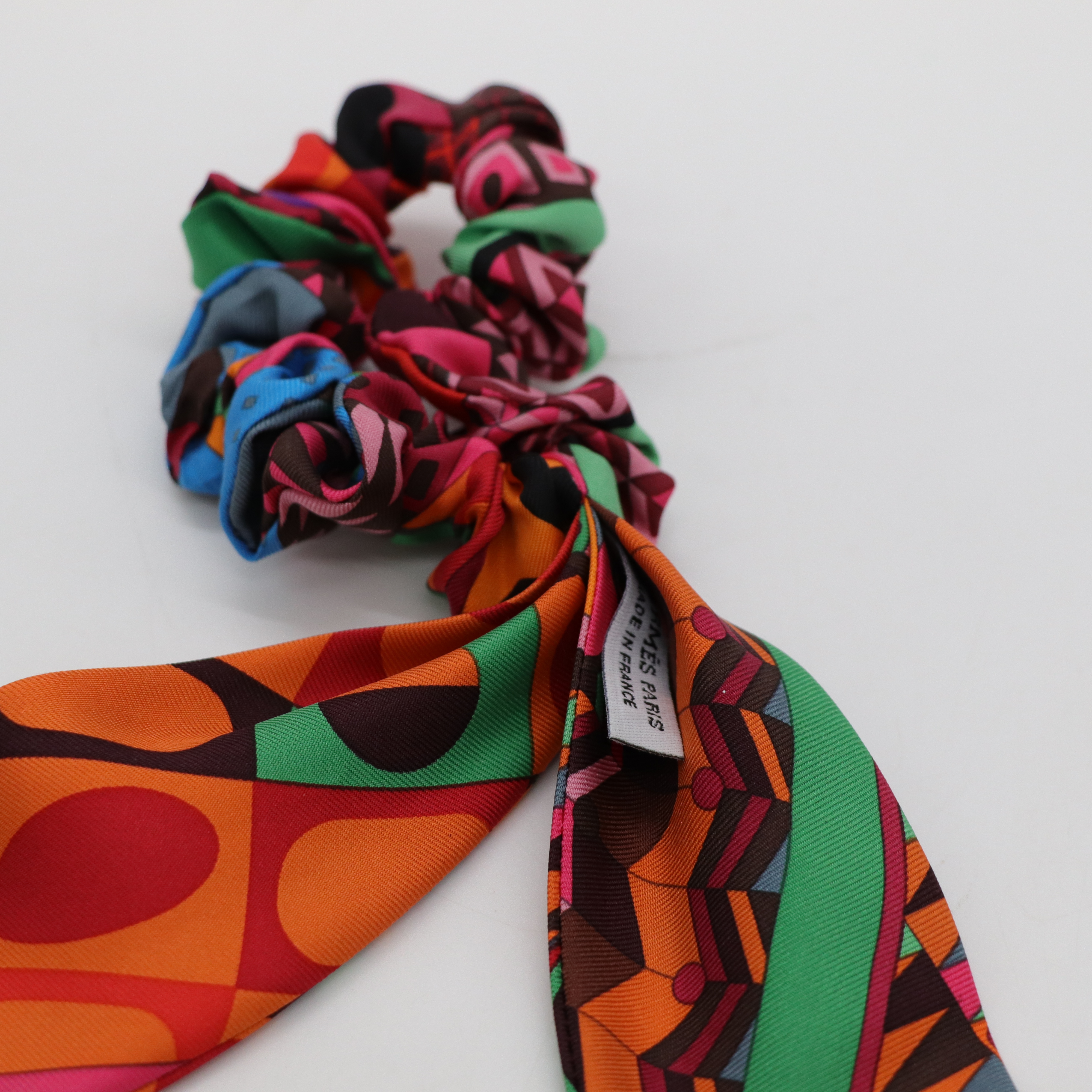 Hermès 愛馬仕 紅色 絲質 髮圈-1