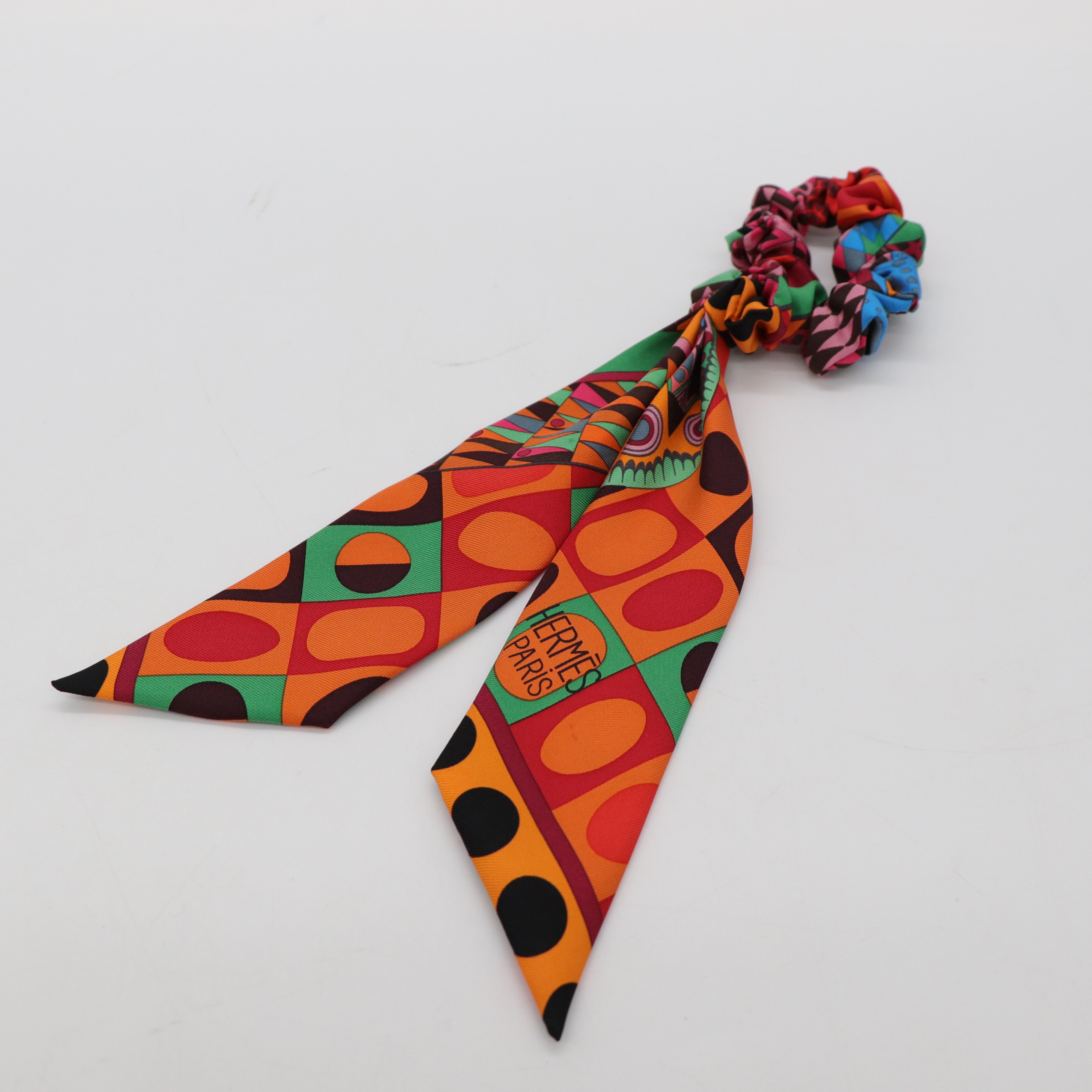 Hermès 愛馬仕 紅色 絲質 髮圈-3