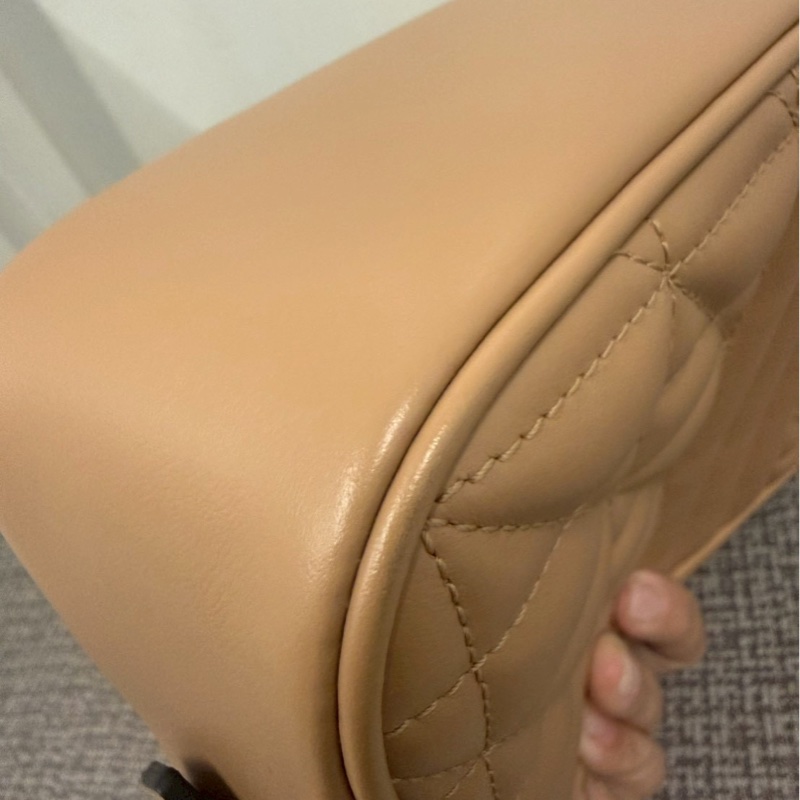 正品 Gucci二手近新Marmont奶茶銀釦拉鍊肩背/斜背包-11