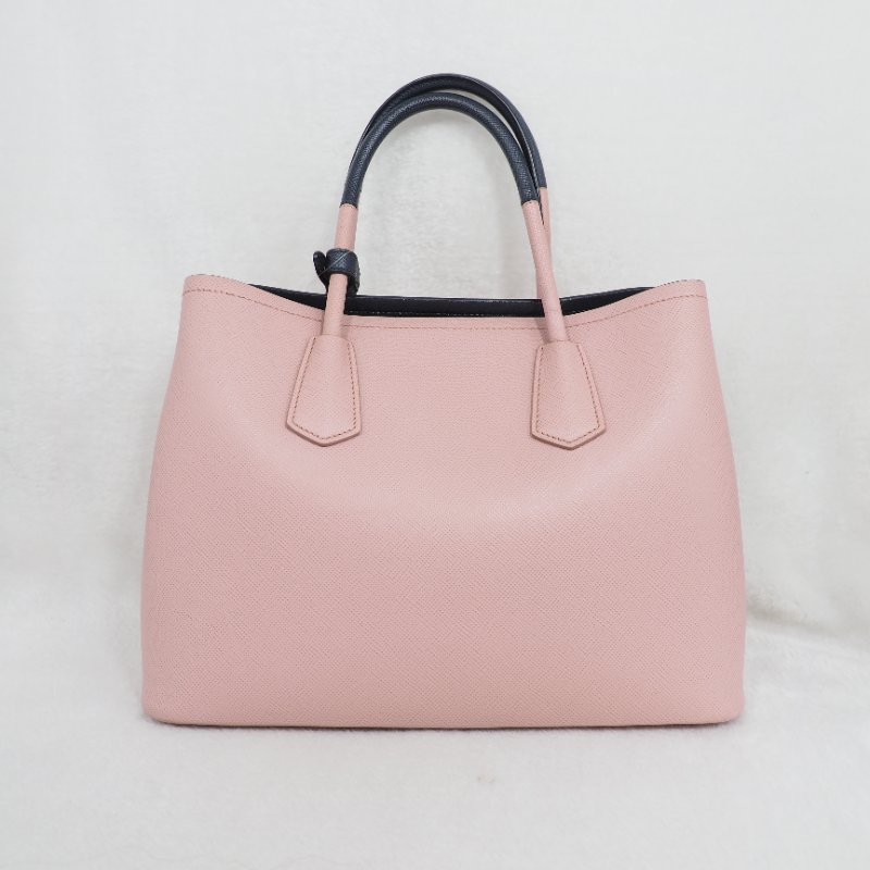 PRADA 粉紅色金扣兩用包-1
