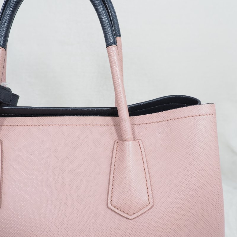 PRADA 粉紅色金扣兩用包-15