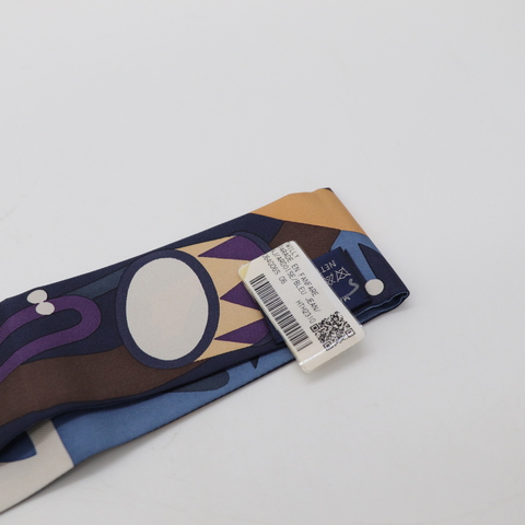 Hermès 愛馬仕 Twilly En FanFare 紫色 藍色 064006S 長絲巾
