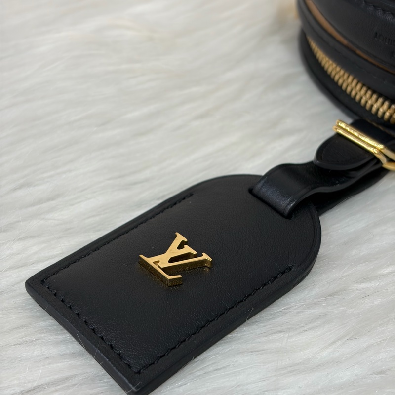 LV M83614 黑皮 原花 Mini Boîte Chapeau 圓餅 手提包 斜背包-5