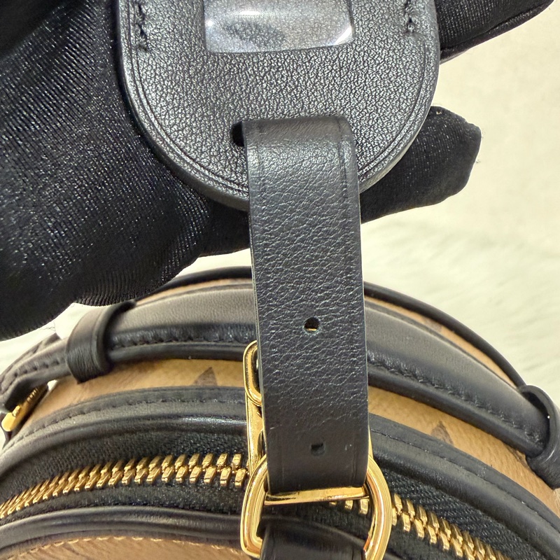 LV M83614 黑皮 原花 Mini Boîte Chapeau 圓餅 手提包 斜背包-9