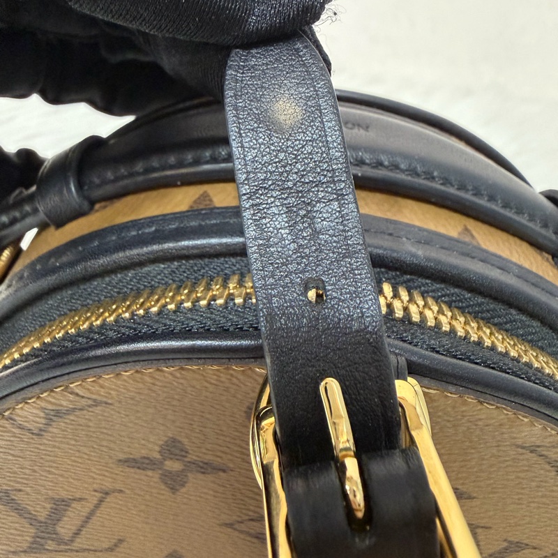 LV M83614 黑皮 原花 Mini Boîte Chapeau 圓餅 手提包 斜背包-11