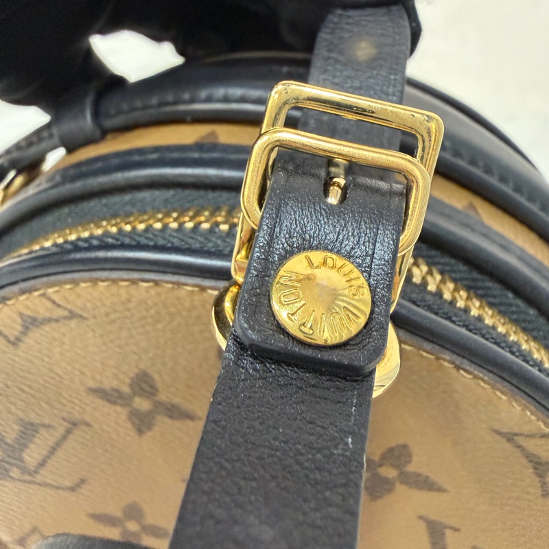 LV M83614 黑皮 原花 Mini Boîte Chapeau 圓餅 手提包 斜背包-12