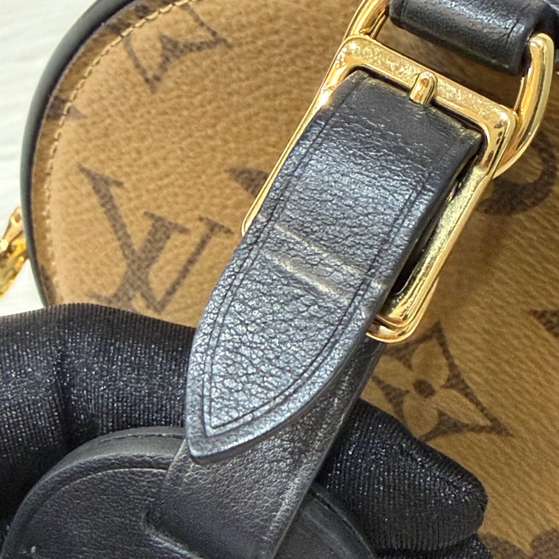 LV M83614 黑皮 原花 Mini Boîte Chapeau 圓餅 手提包 斜背包-13