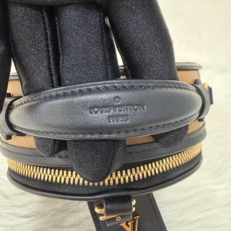 LV M83614 黑皮 原花 Mini Boîte Chapeau 圓餅 手提包 斜背包-14