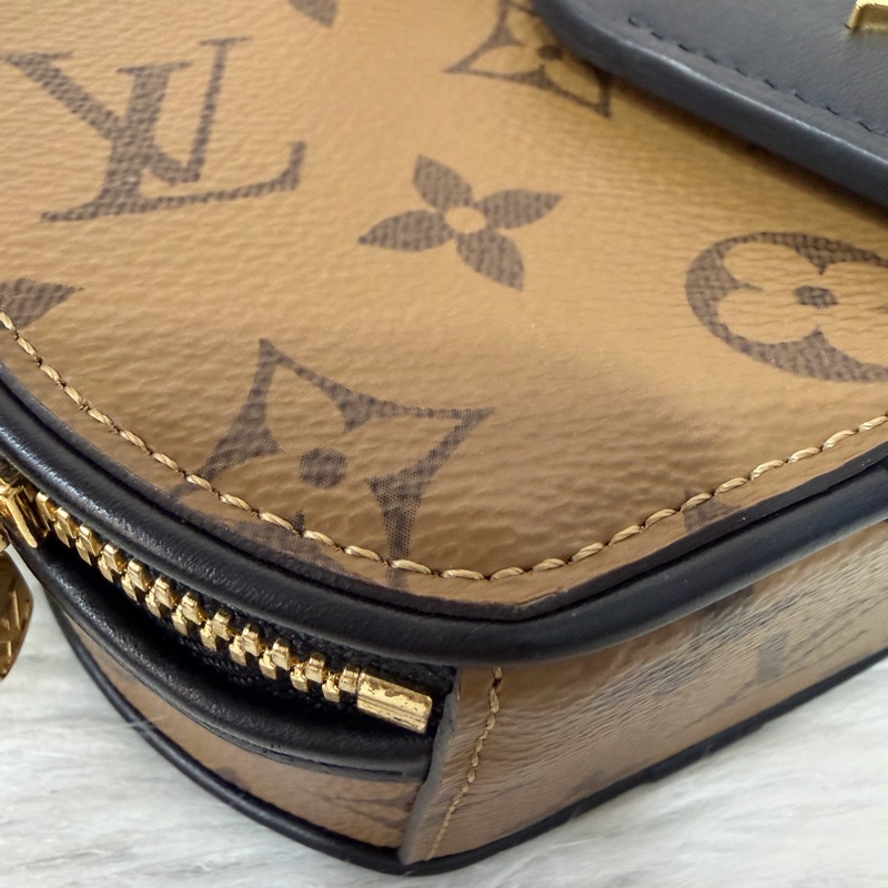 LV M83614 黑皮 原花 Mini Boîte Chapeau 圓餅 手提包 斜背包-19