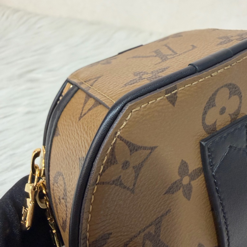 LV M83614 黑皮 原花 Mini Boîte Chapeau 圓餅 手提包 斜背包-21