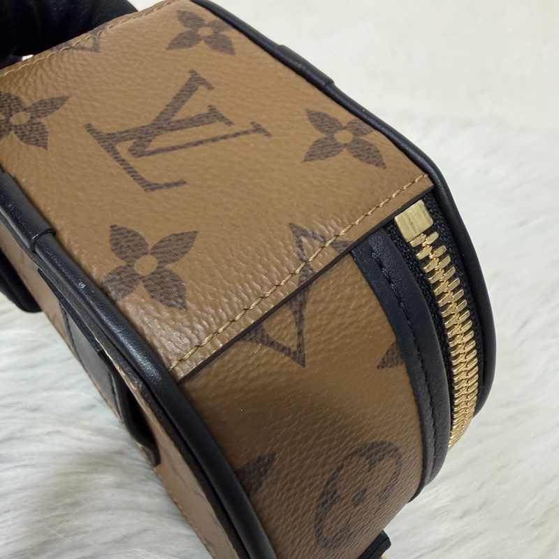 LV M83614 黑皮 原花 Mini Boîte Chapeau 圓餅 手提包 斜背包-23