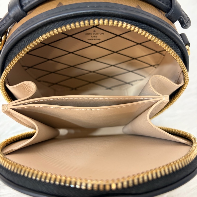 LV M83614 黑皮 原花 Mini Boîte Chapeau 圓餅 手提包 斜背包-34