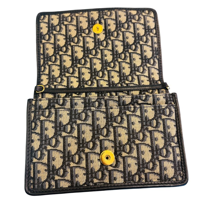 DIOR藍色緹花布WOC兩用包-8