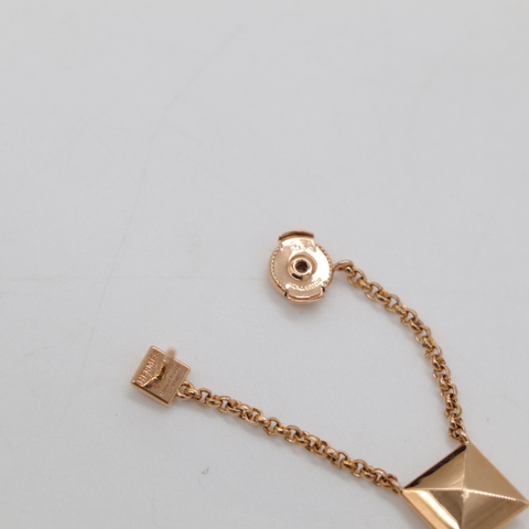 Hermès 愛馬仕 18K 玫瑰金 立體 方塊吊墜 耳飾 耳環
