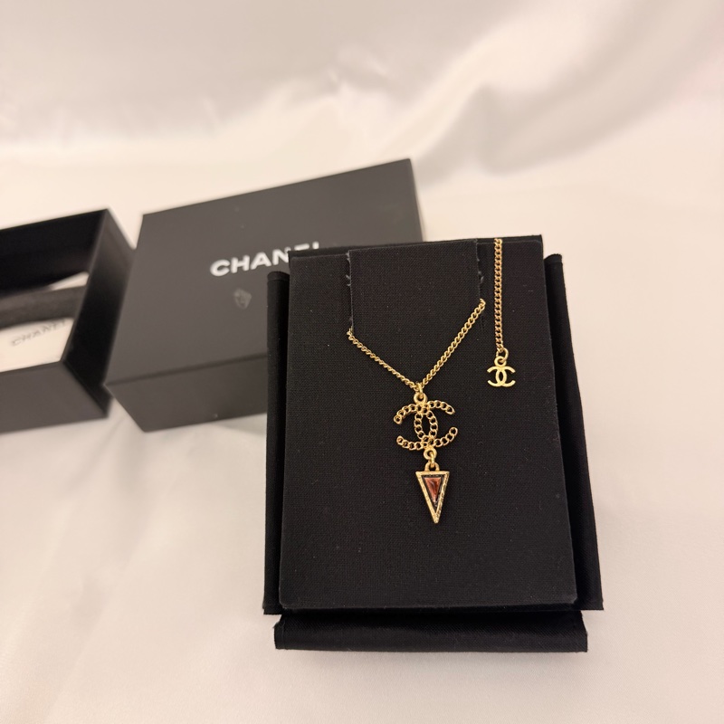 Chanel 雙C倒三角項鏈-0