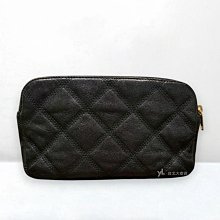 A13059-YSL 黑色菱格小羊皮金釦雙拉鍊相機包608941-3
