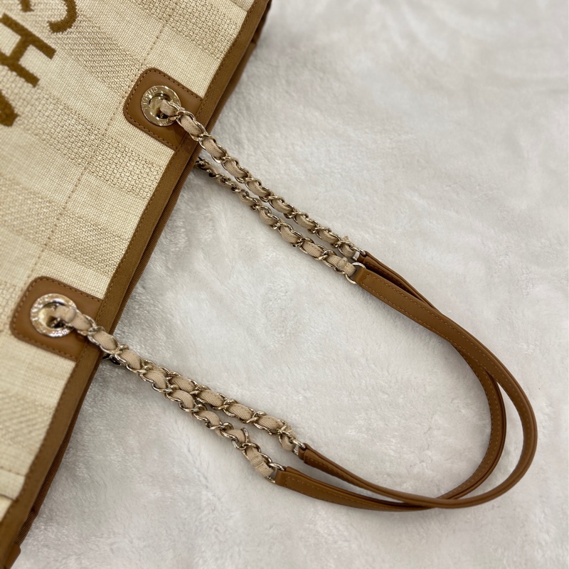 Chanel A67001奶茶色小款沙灘包(29開)-11