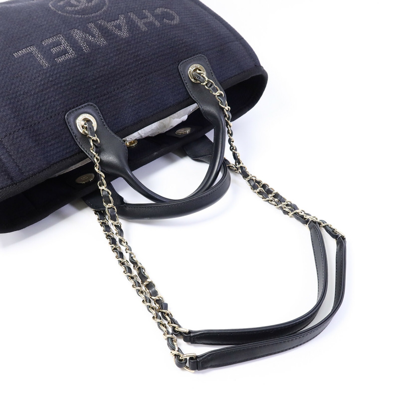 CHANEL 牛仔布Deauville Tote手挽袋-8