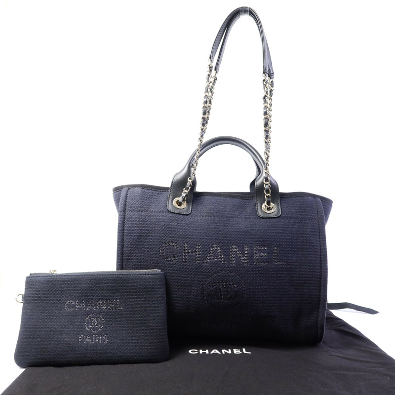 CHANEL 牛仔布Deauville Tote手挽袋-9