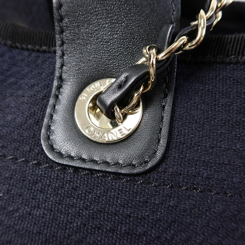 CHANEL 牛仔布Deauville Tote手挽袋-14