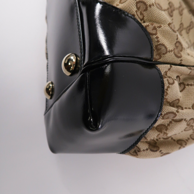 GUCCI 帆布/漆皮皮革Hand Bag手挽袋-11