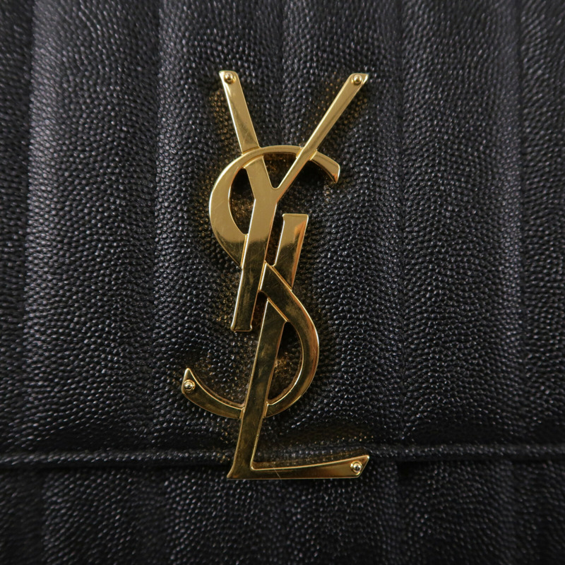 SAINT LAURENT 牛皮皮革Vicky Medium鏈帶肩背袋-6