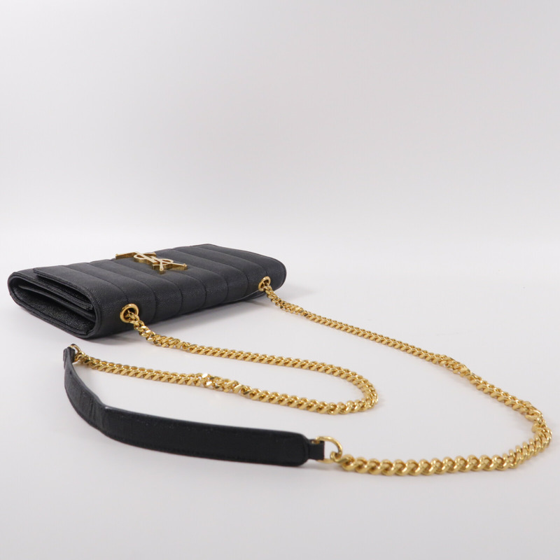 SAINT LAURENT 牛皮皮革Vicky Medium鏈帶肩背袋-8