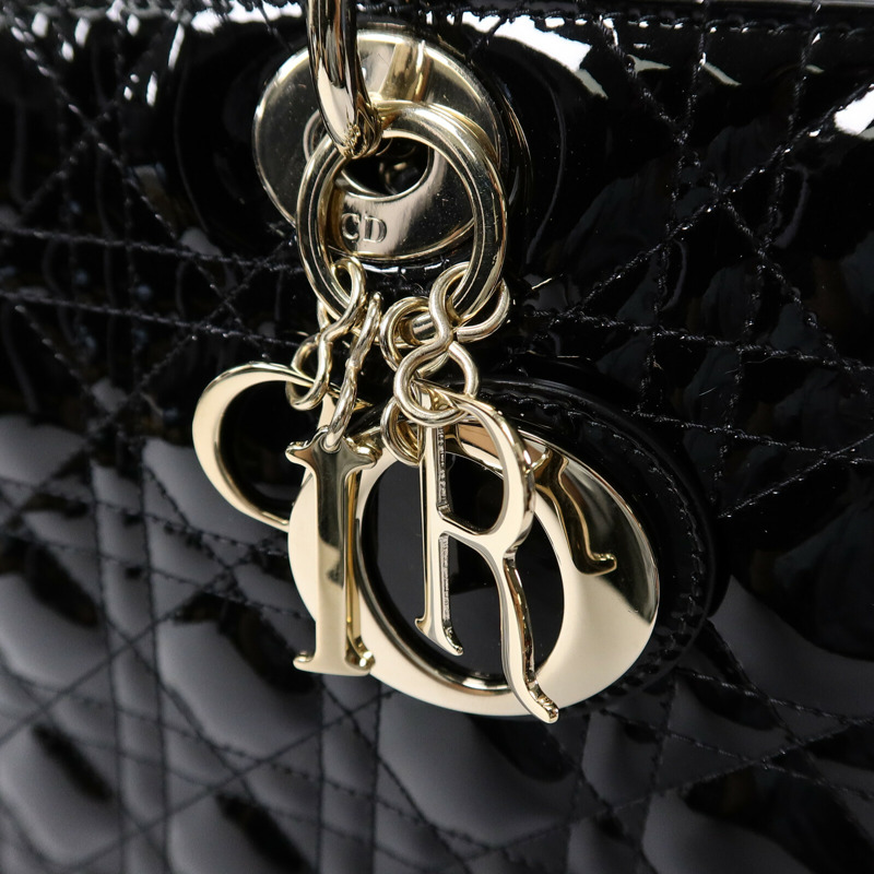 Dior 漆皮皮革Lady Dior Large手挽肩背兩用袋-6