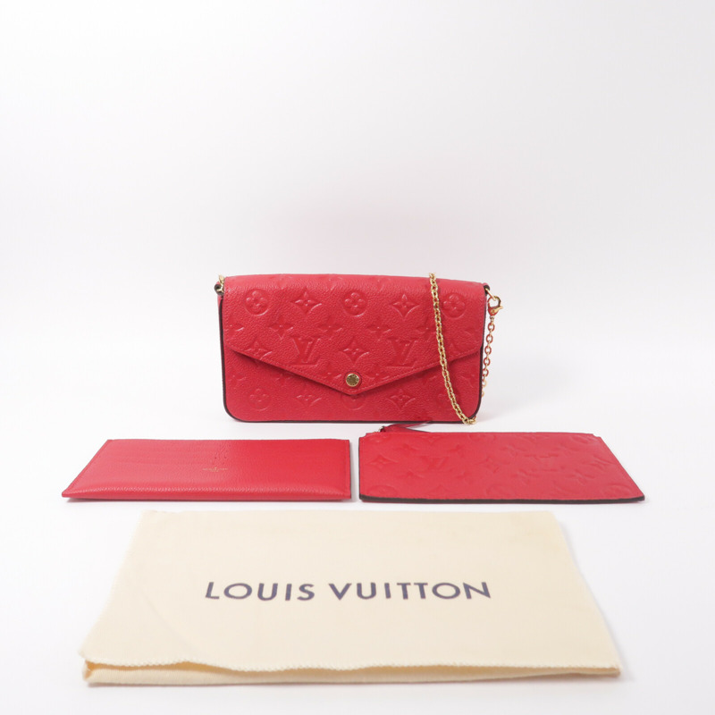LOUIS VUITTON Monogram Empreinte Pochette Felicie鏈帶肩背袋-11