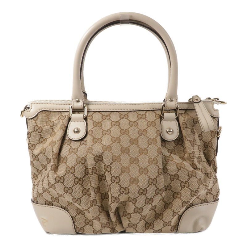 GUCCI 牛皮皮革/帆布2 Way Shoulder手挽肩背兩用袋-1