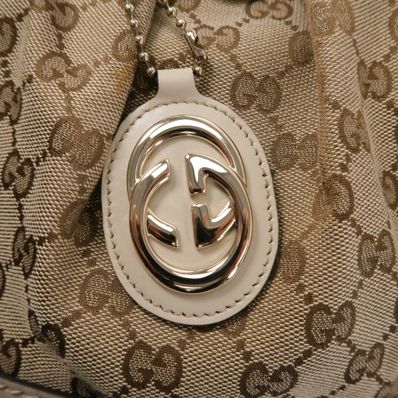 GUCCI 牛皮皮革/帆布2 Way Shoulder手挽肩背兩用袋-5