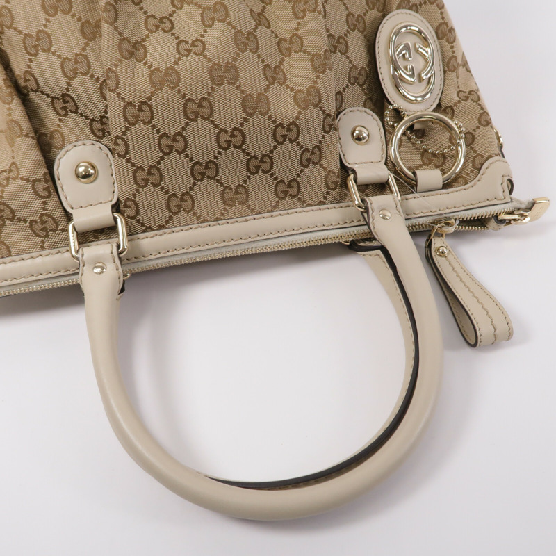 GUCCI 牛皮皮革/帆布2 Way Shoulder手挽肩背兩用袋-9